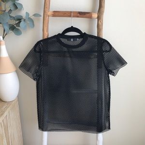 Missguided Black Net Athletic Top